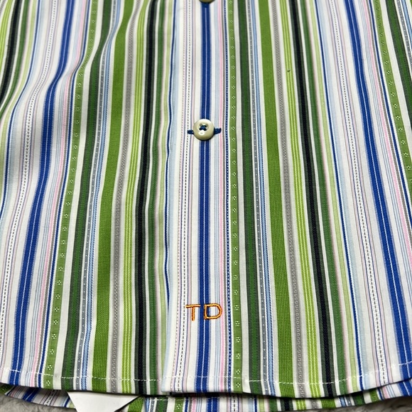 🎯NWT Thomas Dean Boys Poplin Stripe Long Sleeve Button Down Shirt Size XL 18-20 - Picture 3 of 6